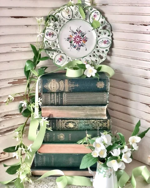 Vintage Book Stack Illusion Vintage Book Stack Illusion