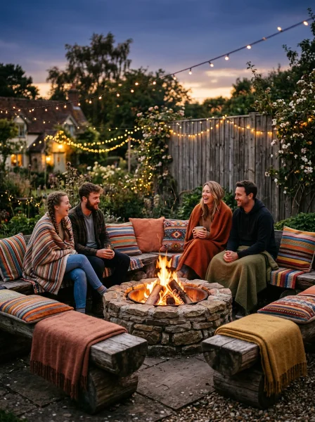 Cozy Fire Pit Seating Nook Cozy Fire Pit Seating Nook
