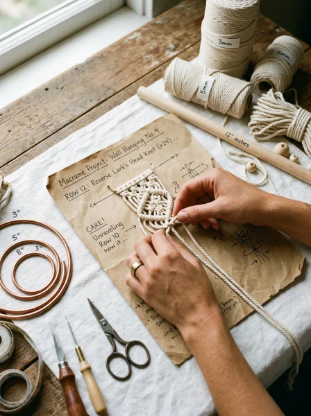 Decoding Row-by-Row Instructions in a Macrame Pattern Decoding Row-by-Row Instructions in a Macrame Pattern