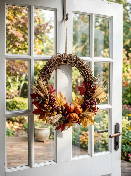 DIY Harvest Wreath for Your Patio Door DIY Harvest Wreath for Your Patio Door