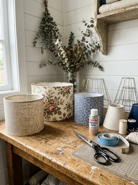 2. Fabric-Covered Lampshades