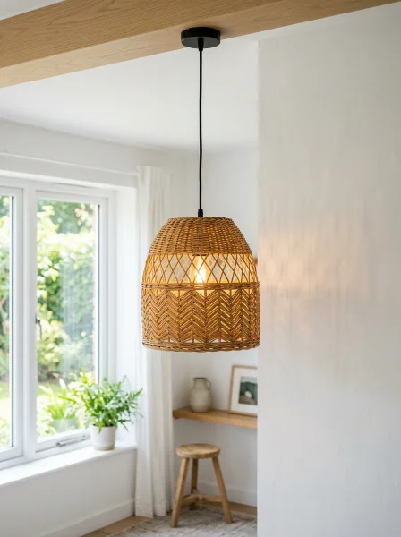 Step-by-Step: How to Make a DIY Pendant Light From a Wicker Basket