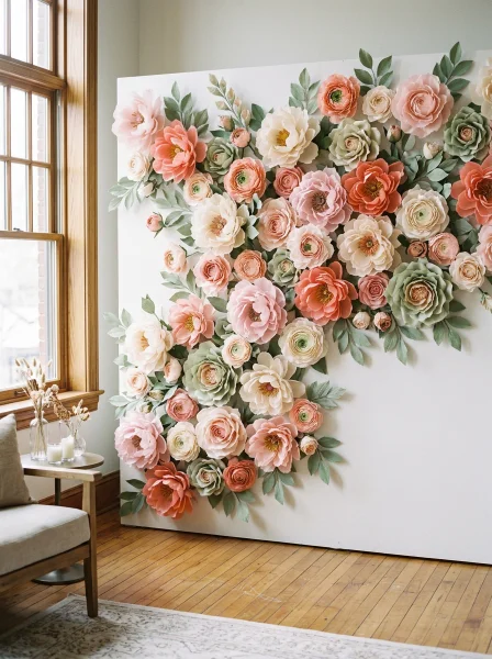 Top Paper Flower Wall Backdrop Ideas for Spring Parties and Events Top Paper Flower Wall Backdrop Ideas for Spring Parties and Events
