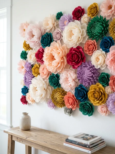 Variations and Creative Twists on Paper Flower Wall Art