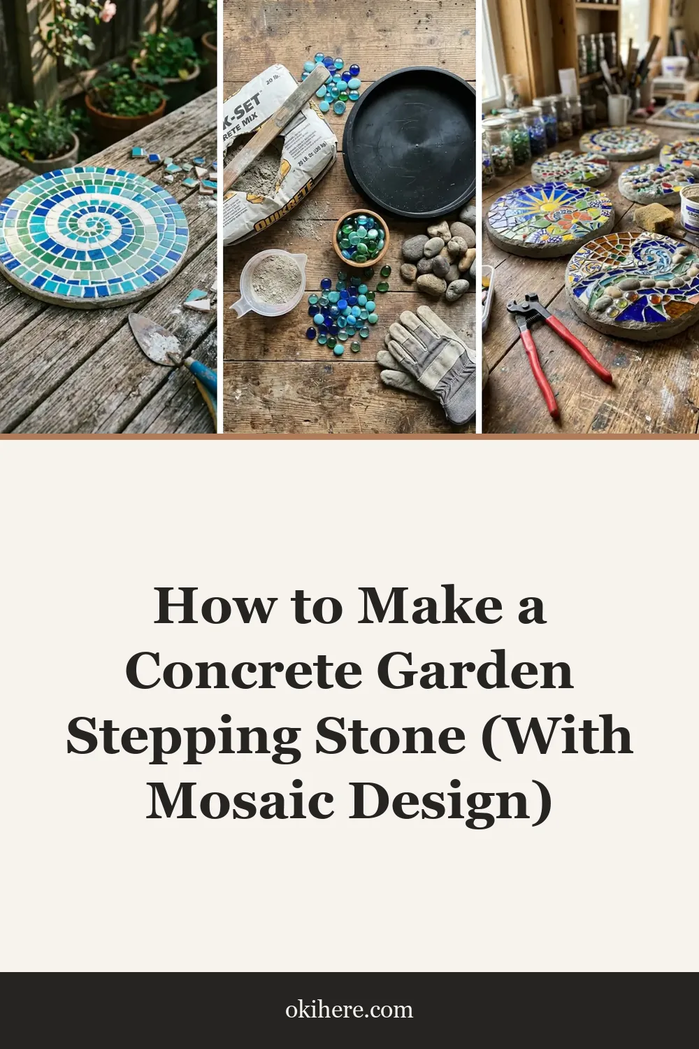 How to Make a Concrete Garden Stepping Stone (With Mosaic Design)