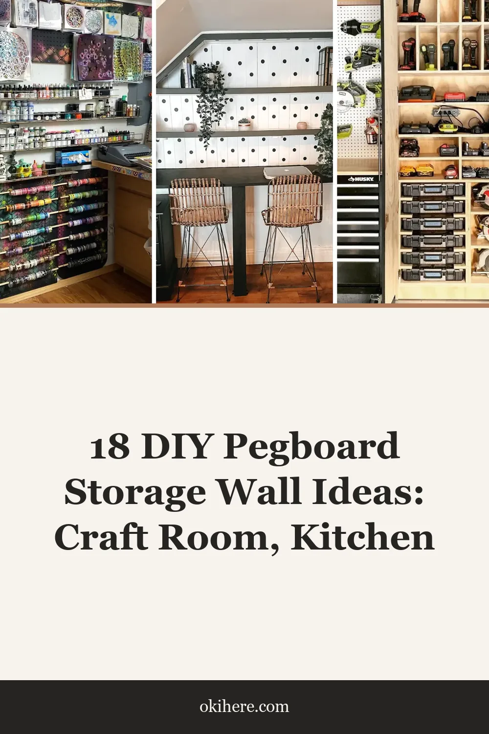 18 DIY Pegboard Storage Wall Ideas: Craft Room, Kitchen