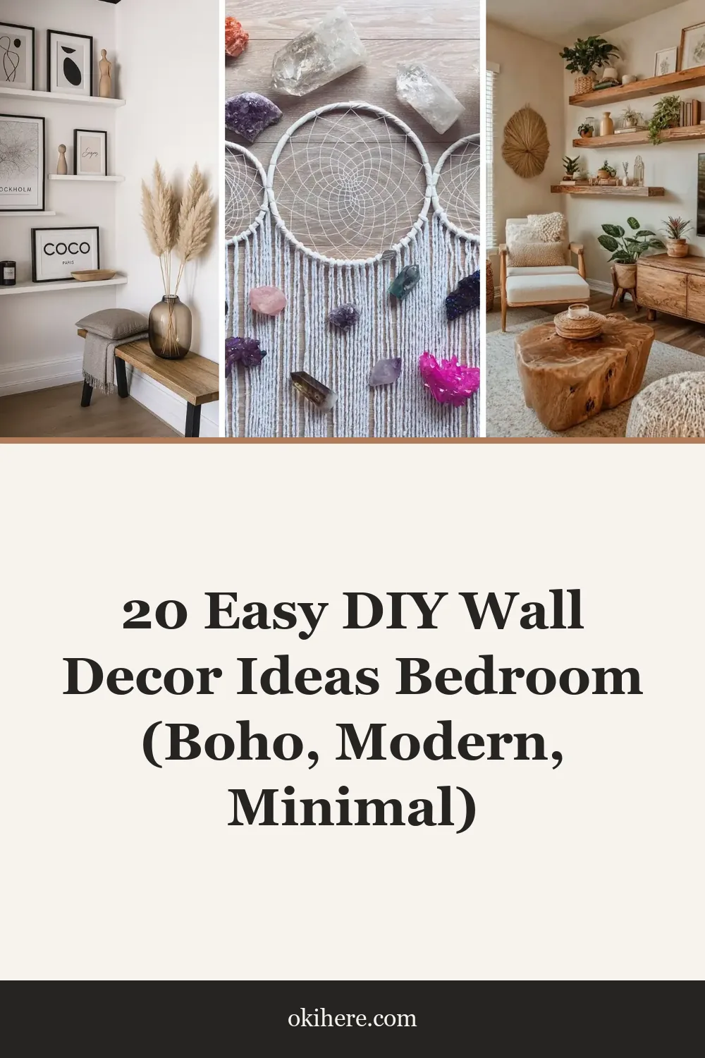 20 Easy DIY Wall Decor Ideas Bedroom (Boho, Modern, Minimal)