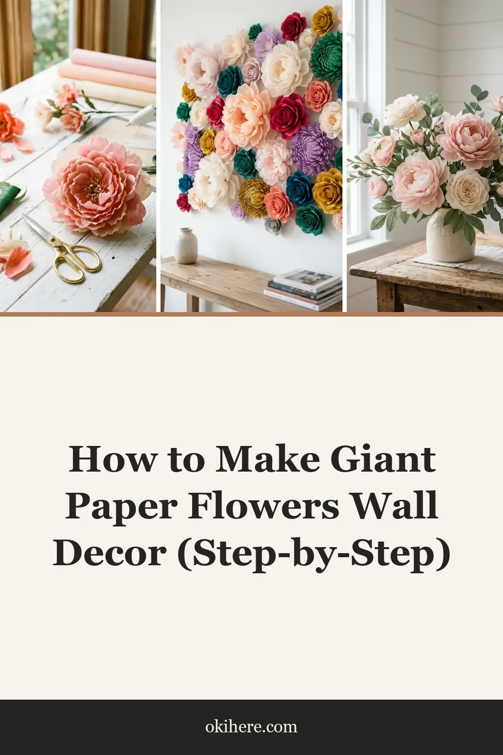 How to Make Giant Paper Flowers Wall Decor (Step-by-Step)